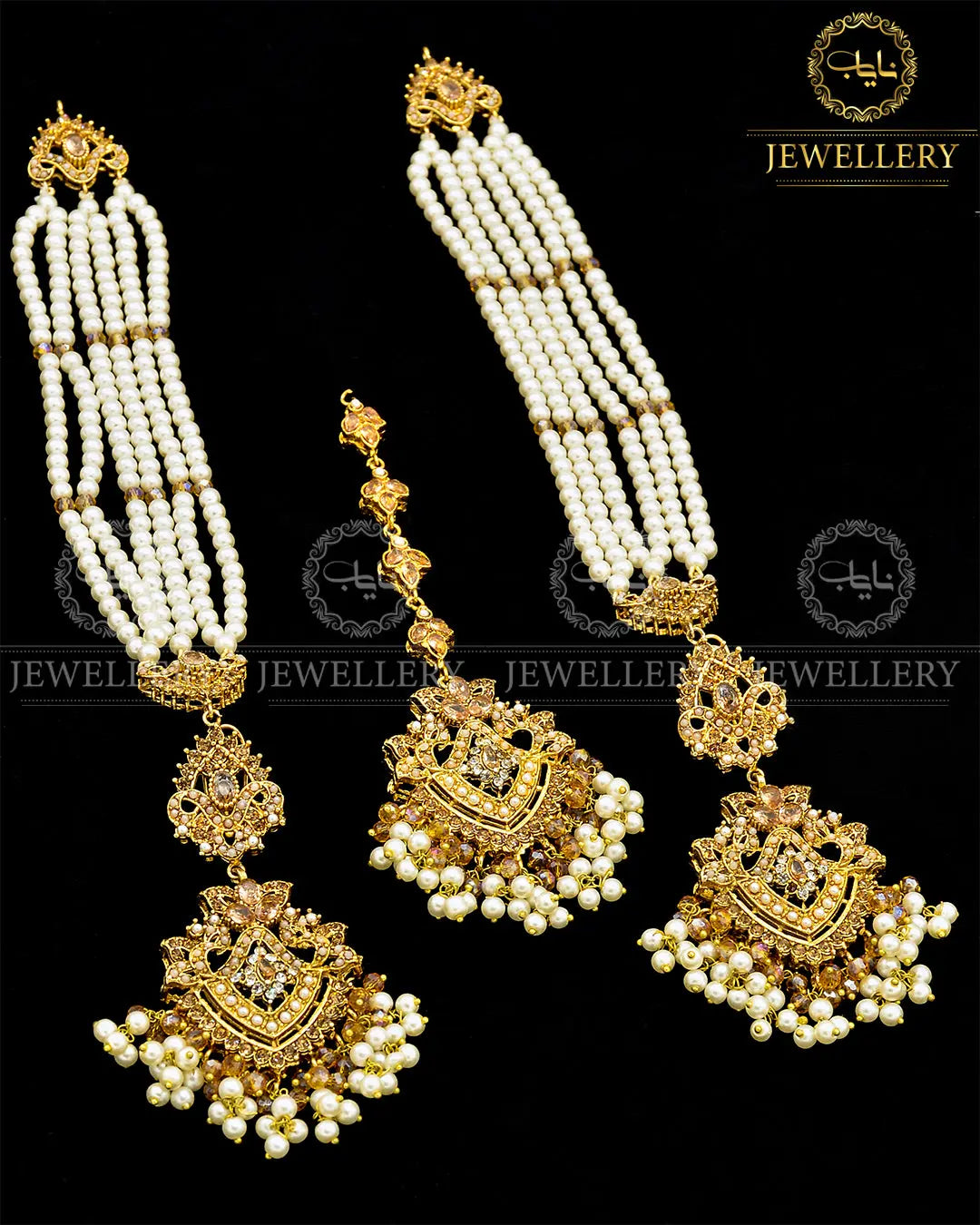 Noratan Sahara Earrings with Tika NJ-1668 Nayab Jewellery