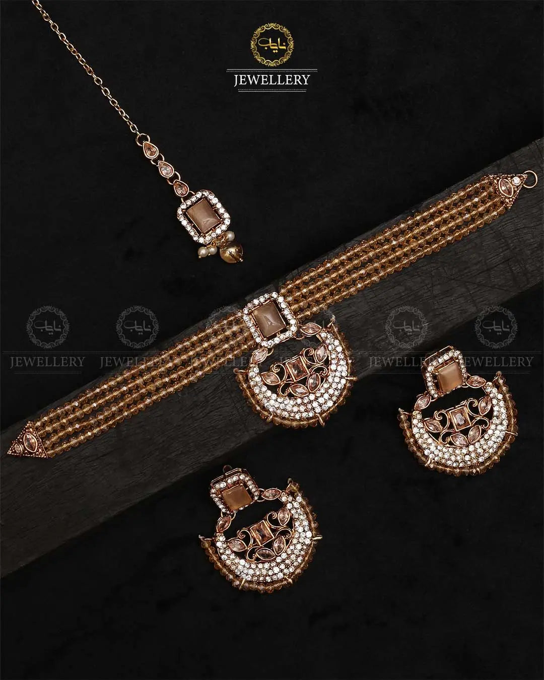 Omega Turkish Chokar set-2229-Golden Nayab Jewellery