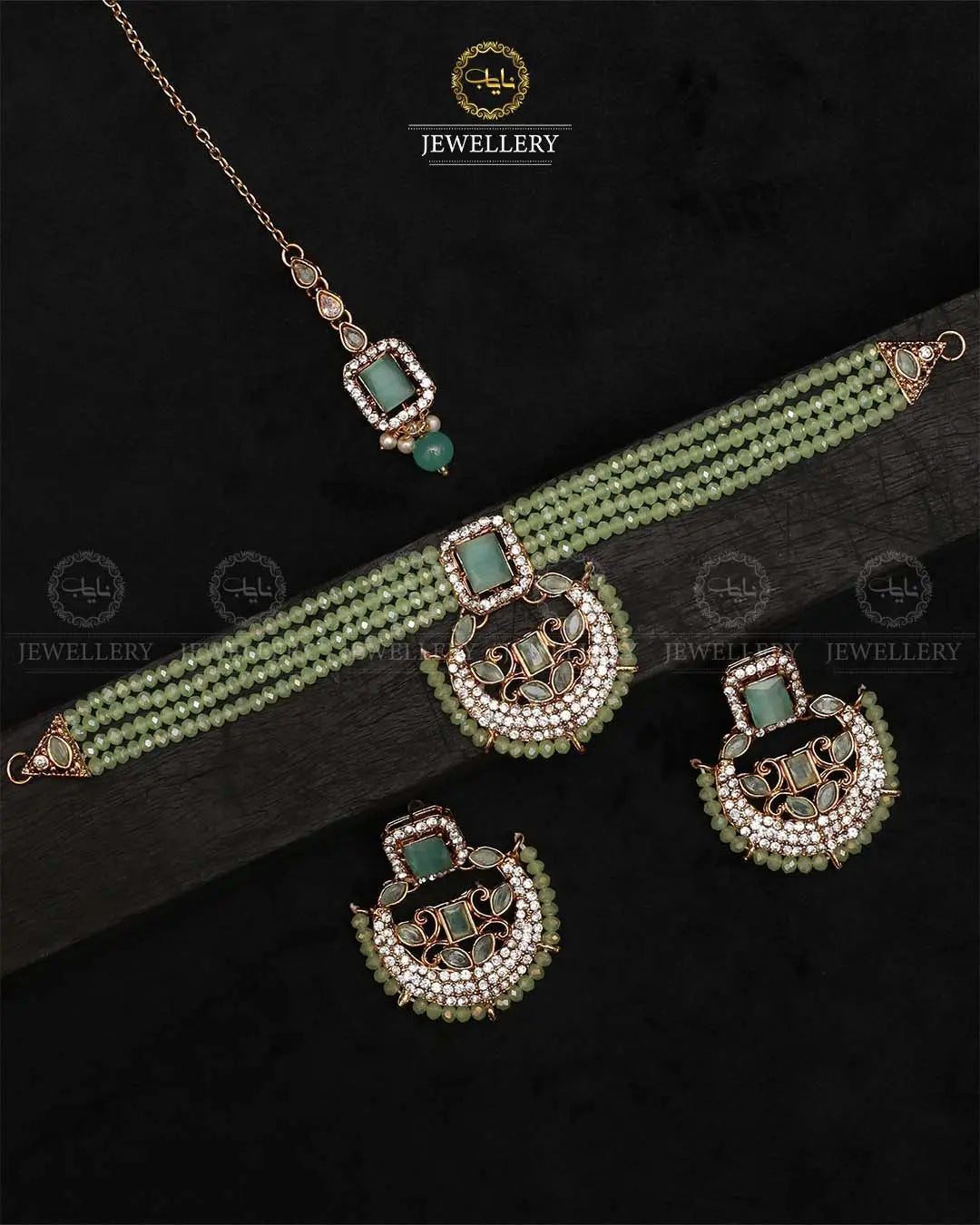 Omega Turkish Chokar set-2229-Golden Nayab Jewellery