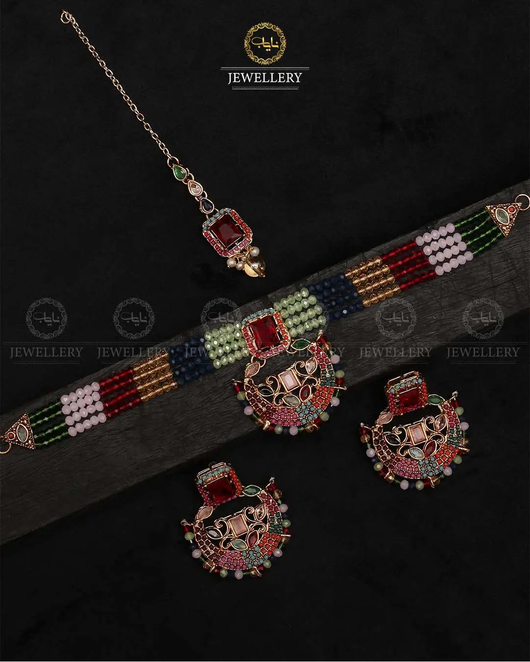 Omega Turkish Chokar set-2229-Golden Nayab Jewellery