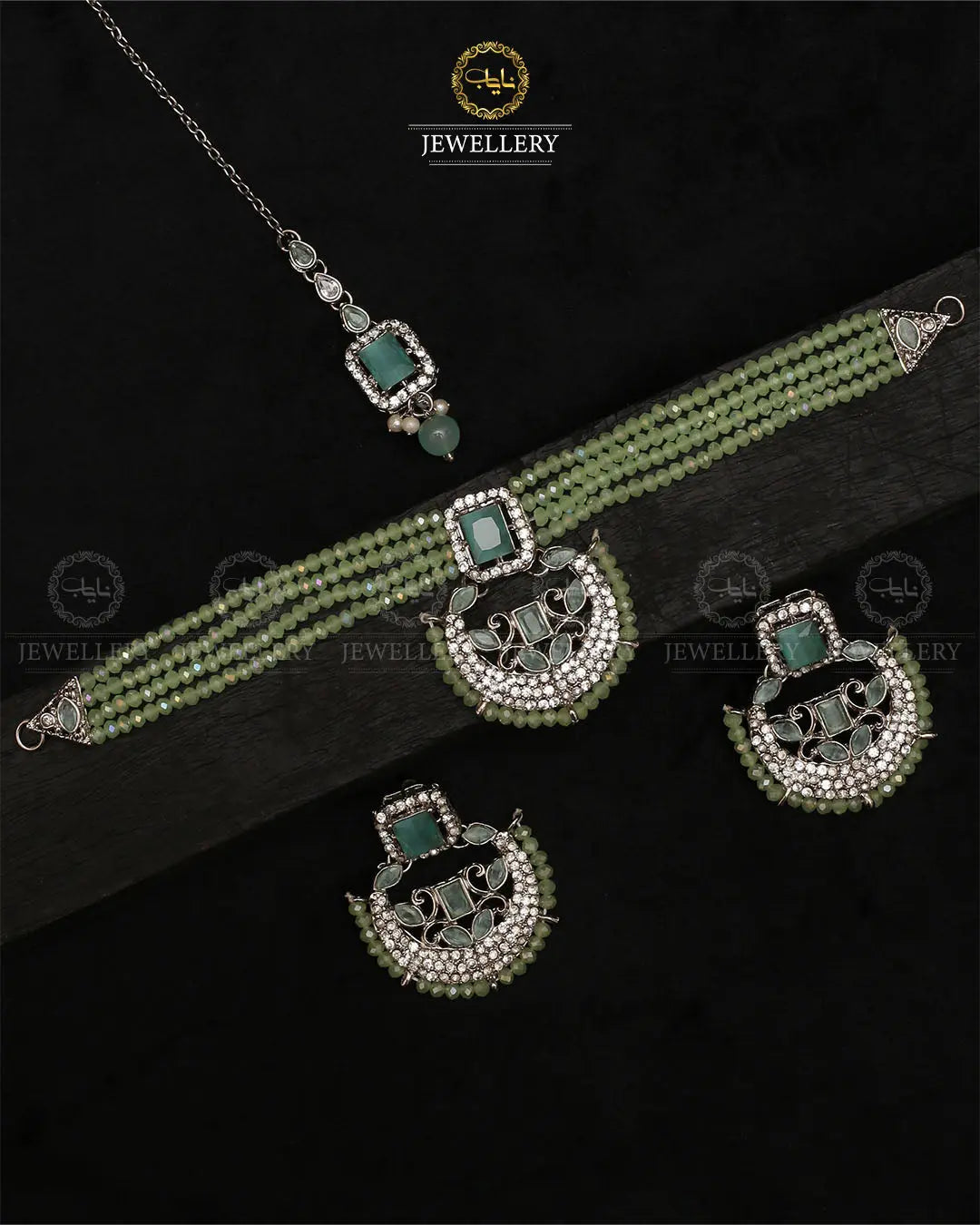 Omega Turkish Chokar set-2229-Silver Nayab Jewellery