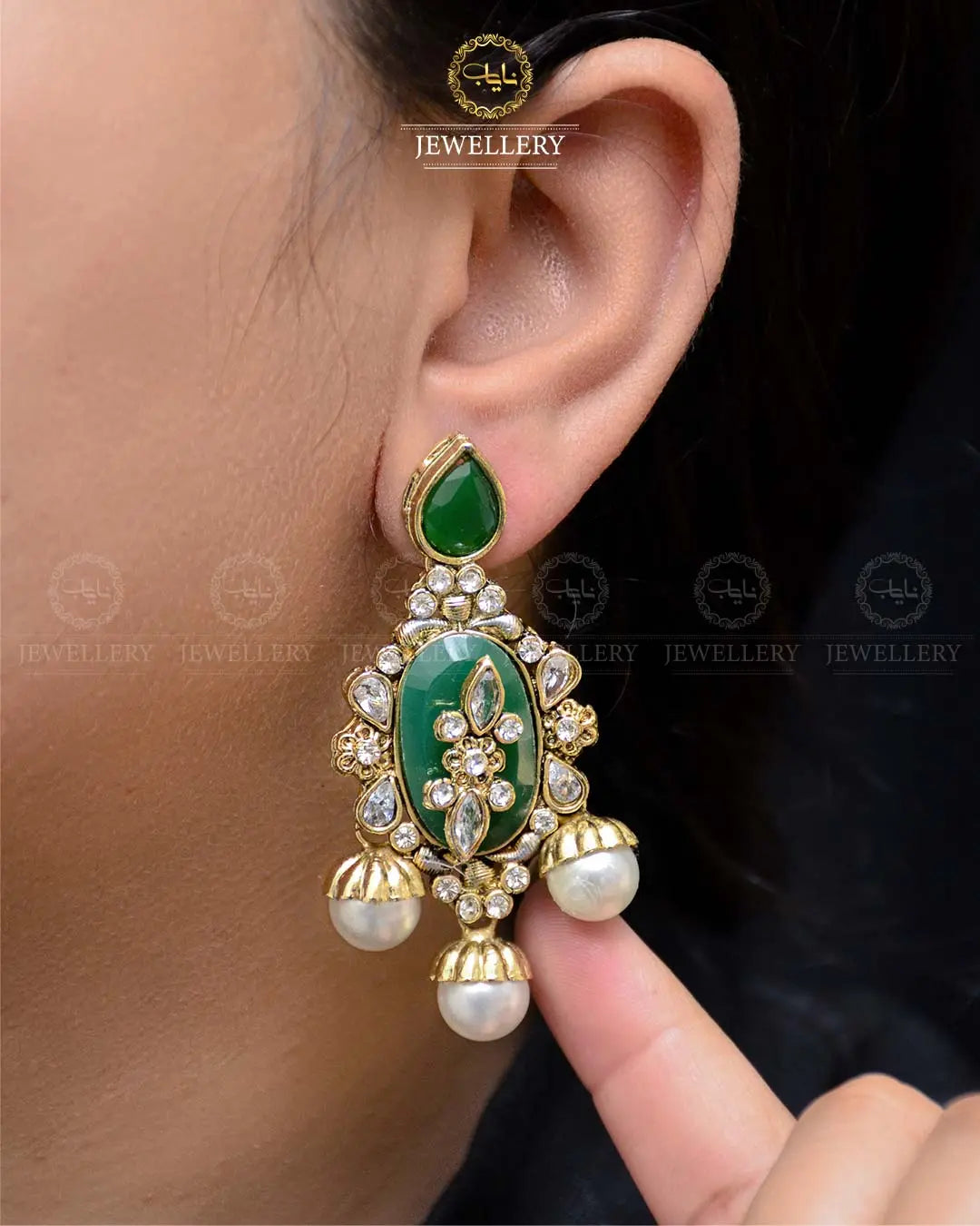 Premium Quality Egyptian Earrings  NJ-1878-G Nayab Jewellery