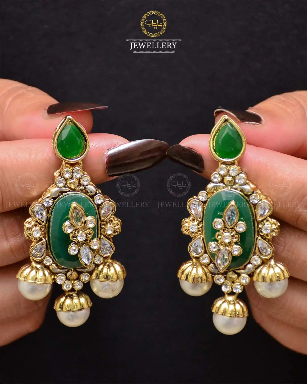 Premium Quality Egyptian Earrings  NJ-1878-G Nayab Jewellery