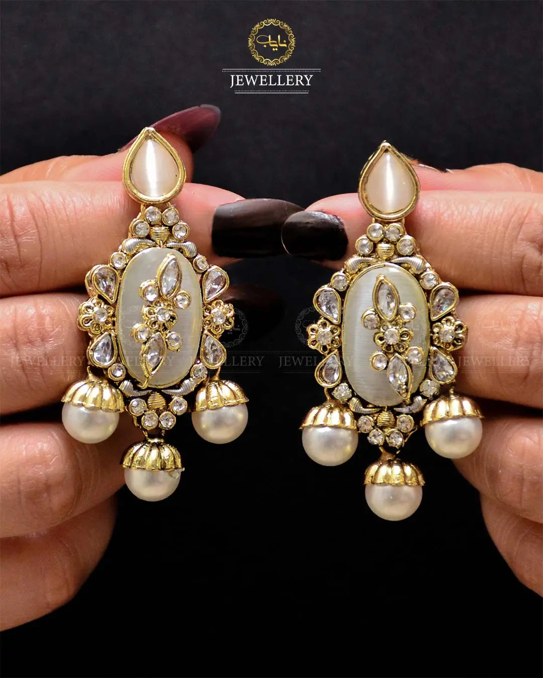 Premium Quality Egyptian Earrings  NJ-1878-G Nayab Jewellery