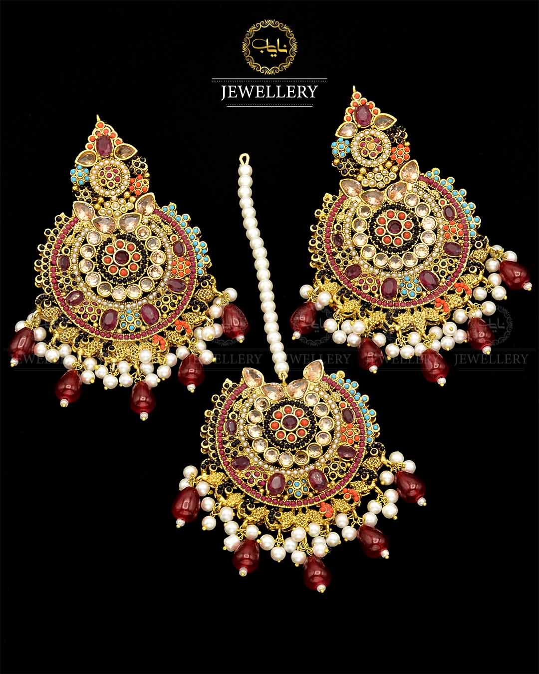 Premium Quality Nortan Baali Tika set NJ-1450 Nayab Jewellery