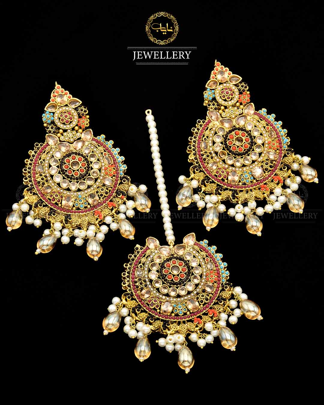 Premium Quality Nortan Baali Tika set NJ-1450 Nayab Jewellery