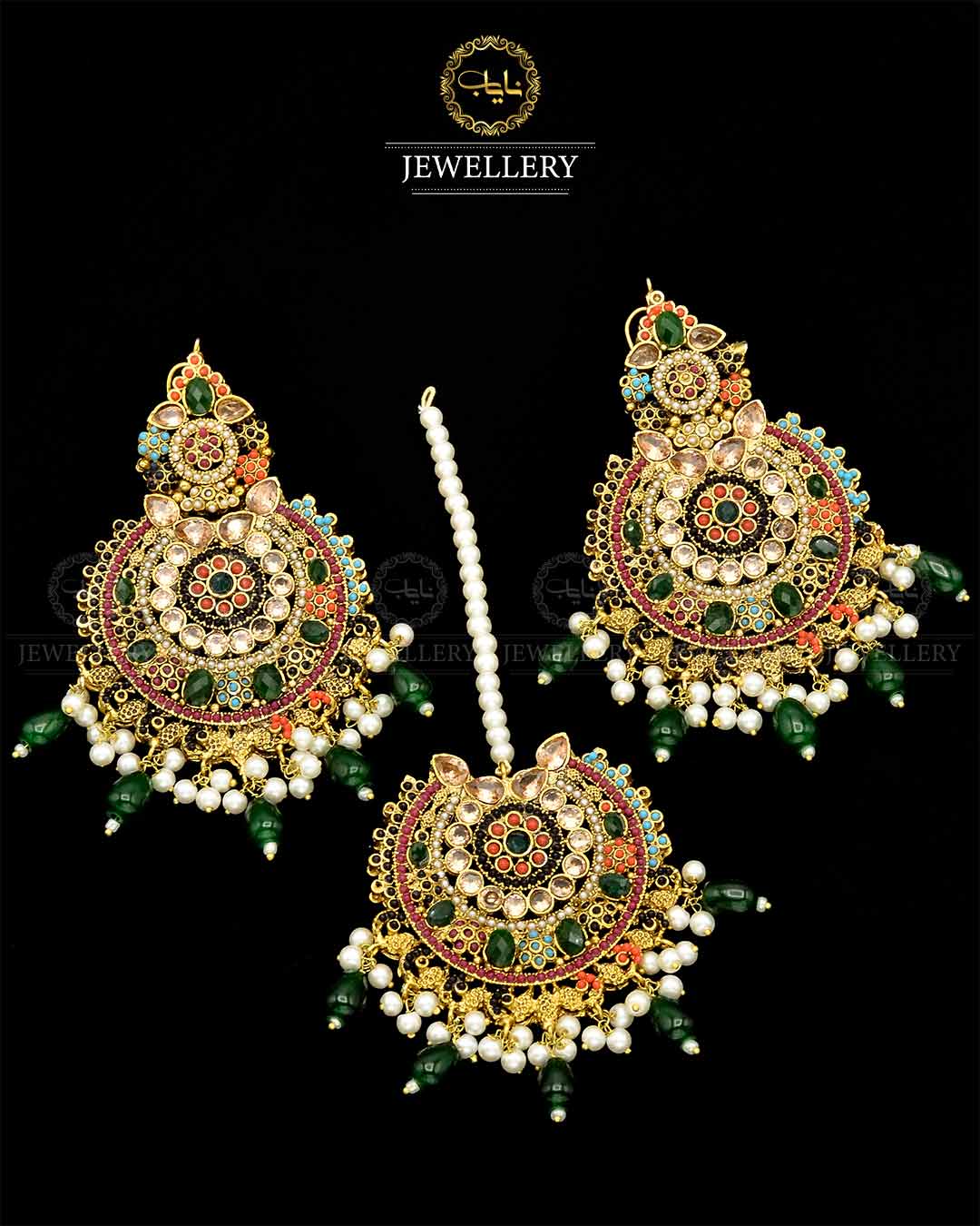 Premium Quality Nortan Baali Tika set NJ-1450 Nayab Jewellery