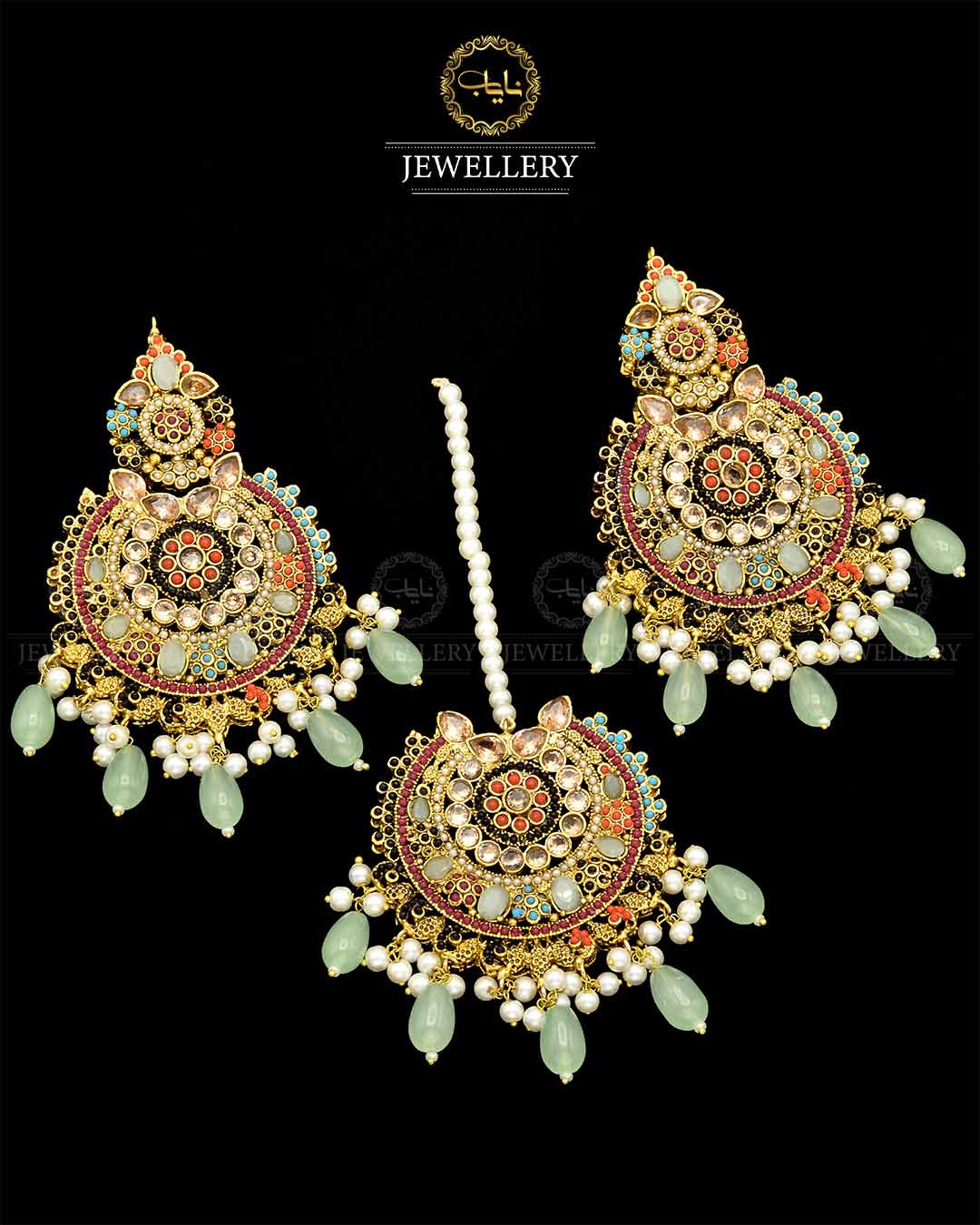 Premium Quality Nortan Baali Tika set NJ-1450 Nayab Jewellery