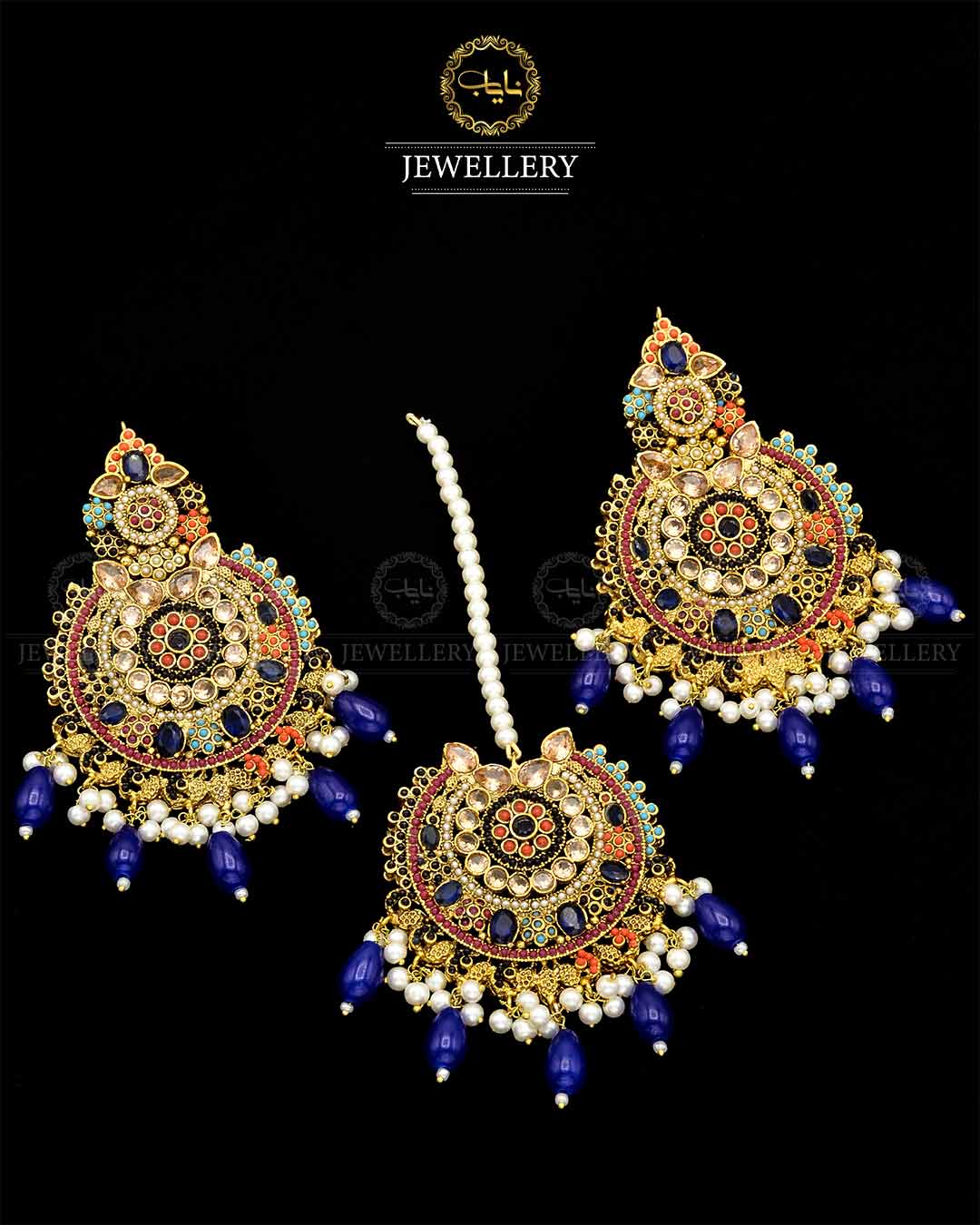 Premium Quality Nortan Baali Tika set NJ-1450 Nayab Jewellery