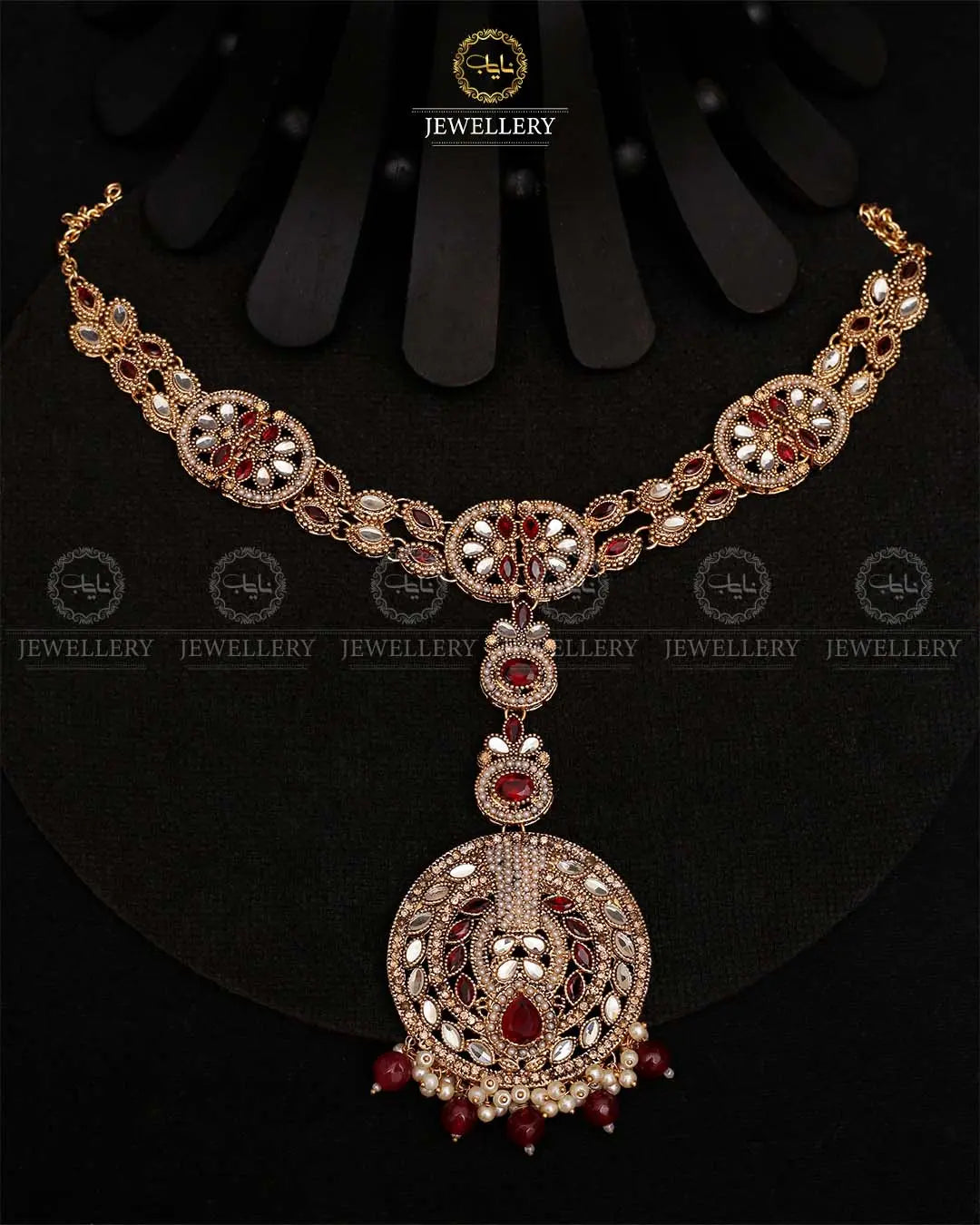 Premium quality Kundan  big Size sheesh patti -2102-Golden Nayab Jewellery