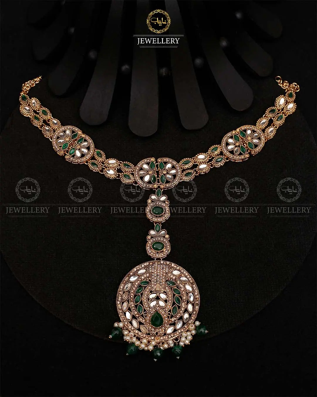 Premium quality Kundan  big Size sheesh patti -2102-Golden Nayab Jewellery