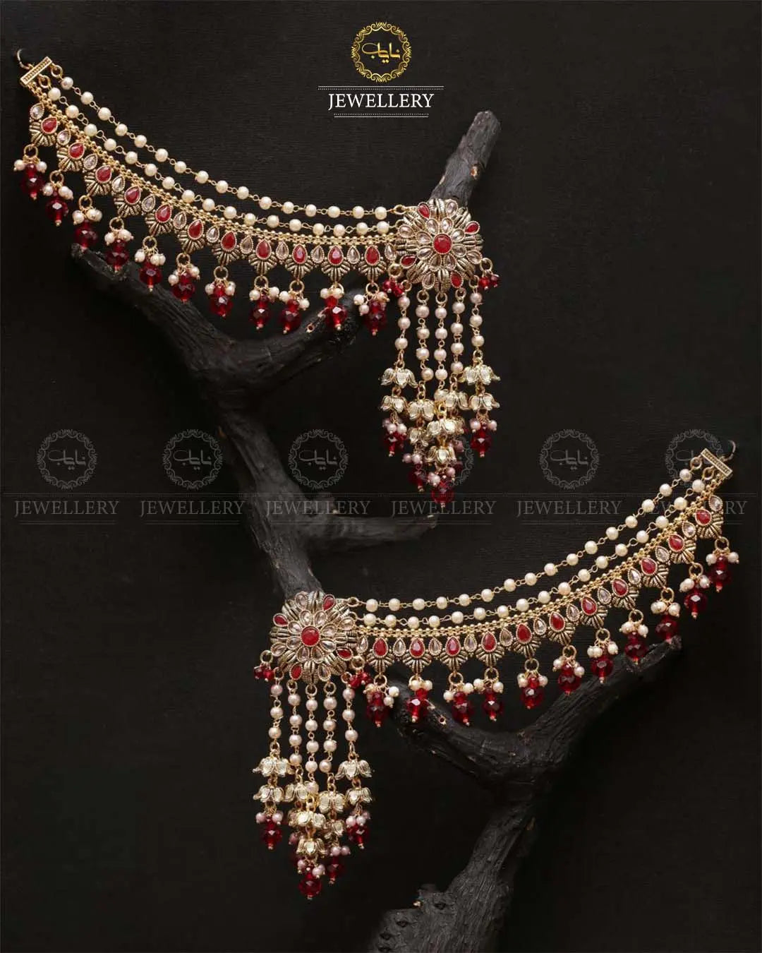 Rajhistani Long sahara Earrings (pair) 2310 Golden Nayab Jewellery