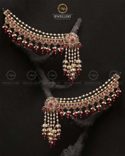 Rajhistani Long sahara Earrings (pair) 2310 Golden Nayab Jewellery