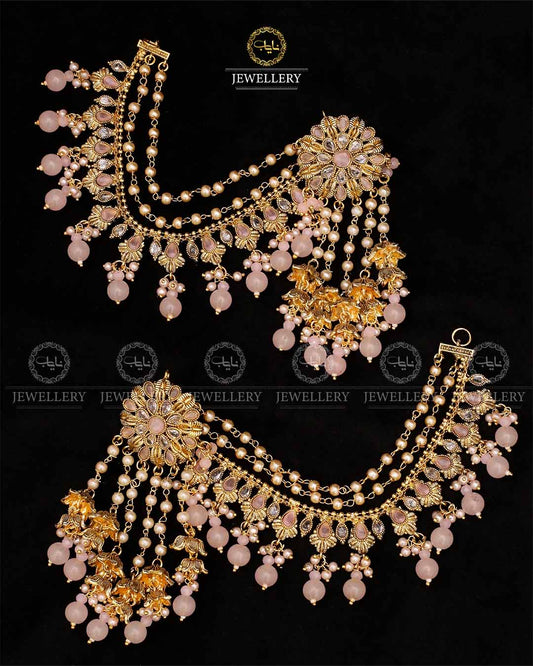 Rajhistani Long sahara Earrings (pair) 2310 Golden Nayab Jewellery