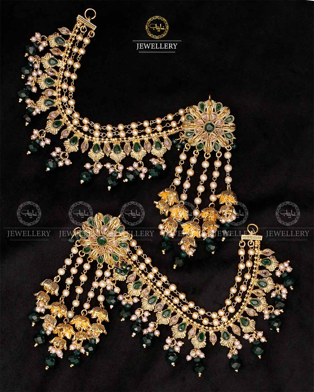 Rajhistani Long sahara Earrings (pair) 2310 Golden Nayab Jewellery