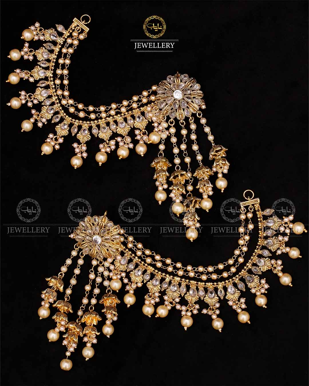 Rajhistani Long sahara Earrings (pair) 2310 Golden Nayab Jewellery