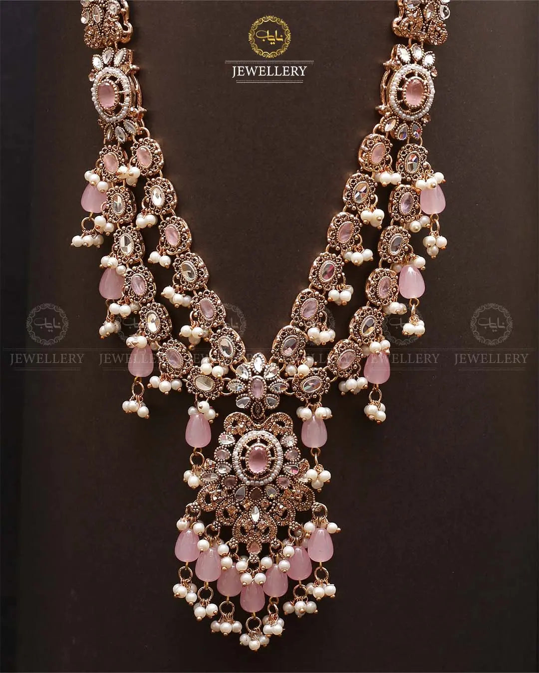 Rajhistani Tulip Lona mala (without earrings)-2307-Golden Nayab Jewellery