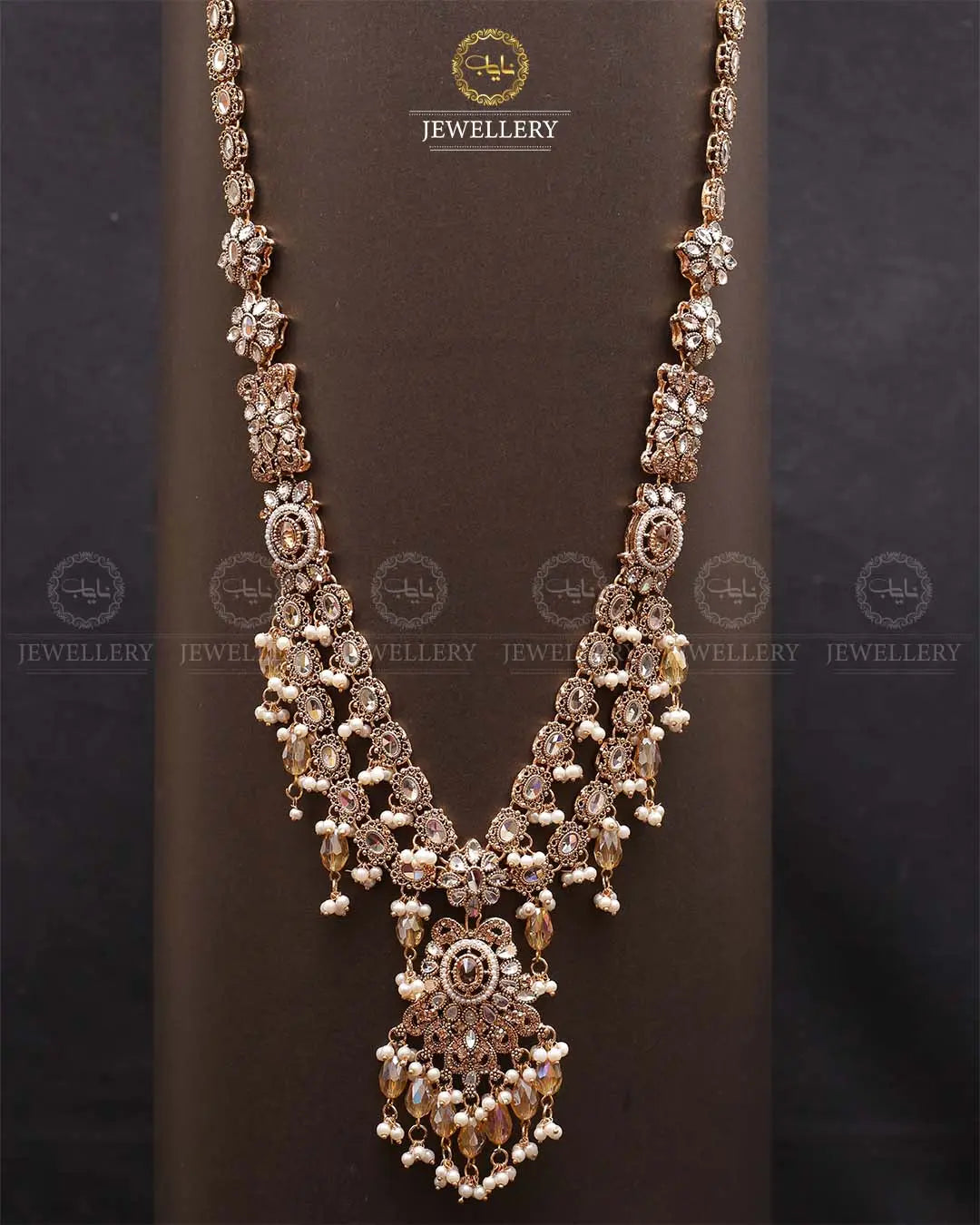 Rajhistani Tulip Lona mala (without earrings)-2307-Golden Nayab Jewellery