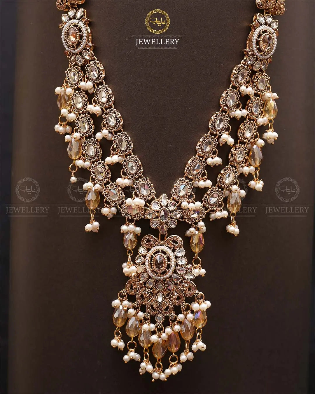 Rajhistani Tulip Lona mala (without earrings)-2307-Golden Nayab Jewellery