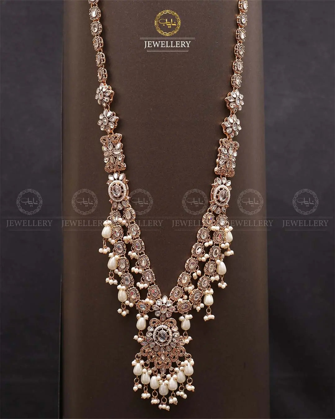 Rajhistani Tulip Lona mala (without earrings)-2307-Golden Nayab Jewellery