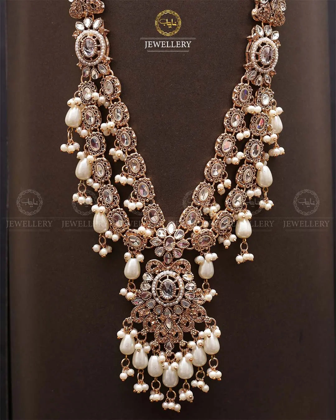 Rajhistani Tulip Lona mala (without earrings)-2307-Golden Nayab Jewellery