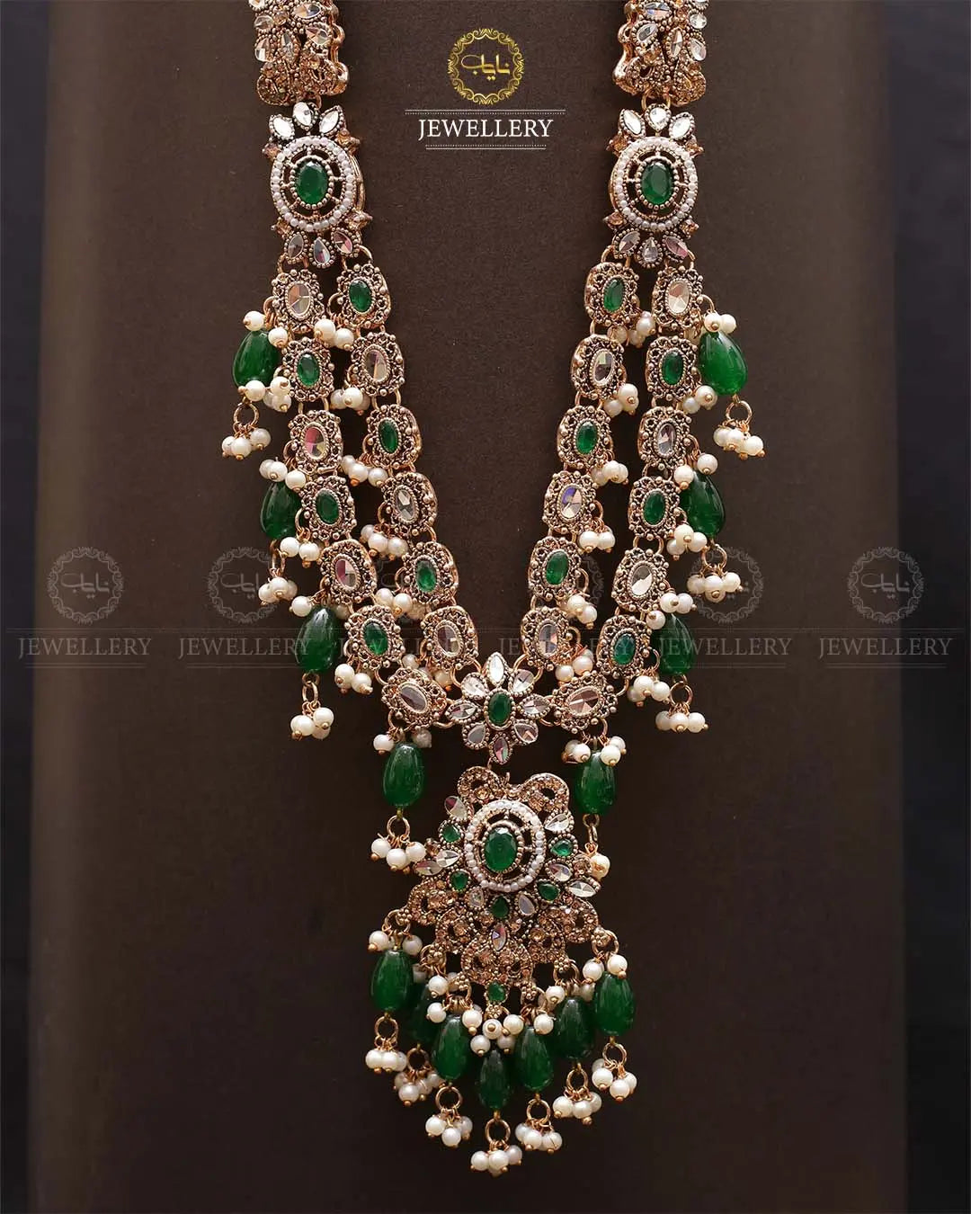 Rajhistani Tulip Lona mala (without earrings)-2307-Golden Nayab Jewellery