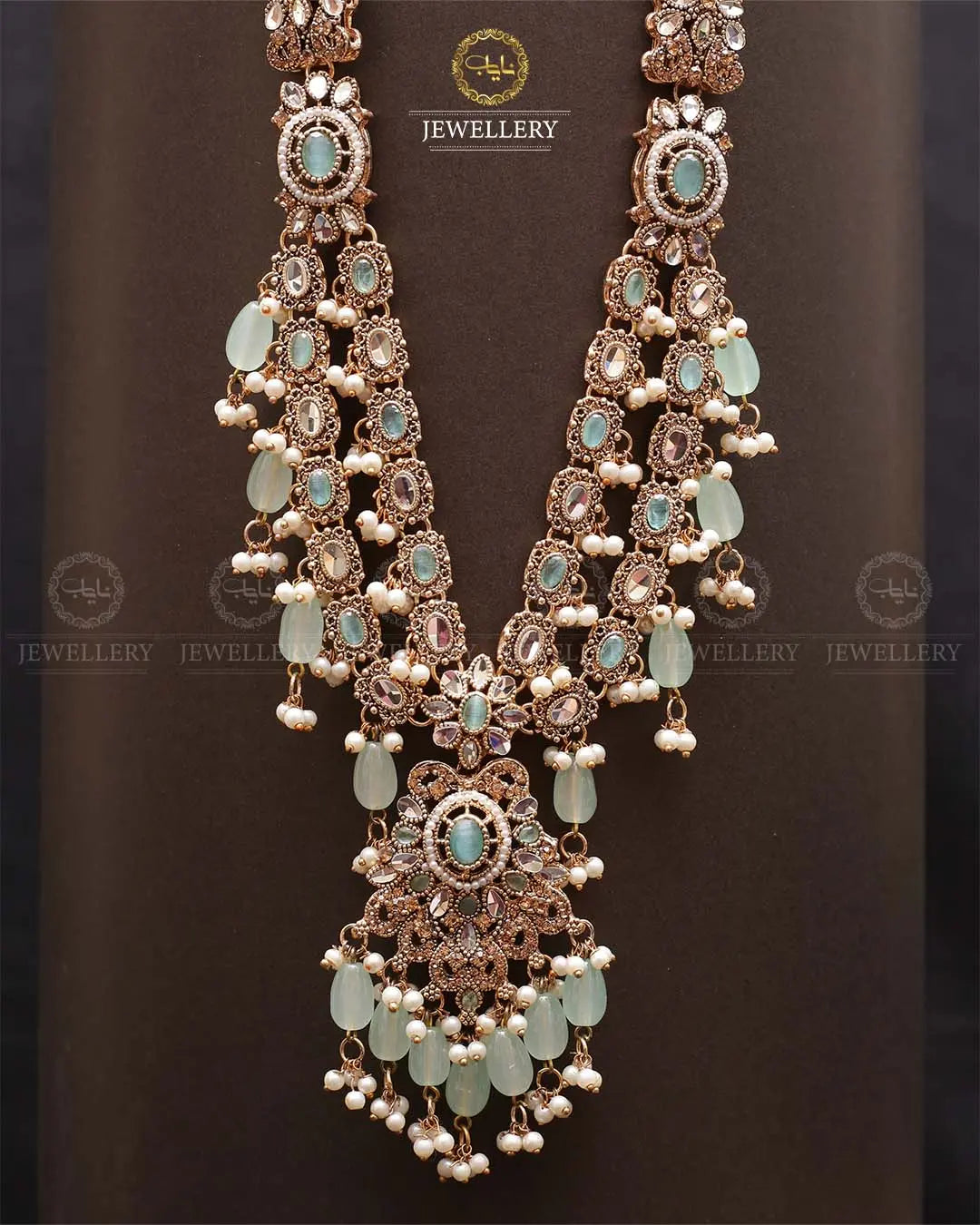 Rajhistani Tulip Lona mala (without earrings)-2307-Golden Nayab Jewellery