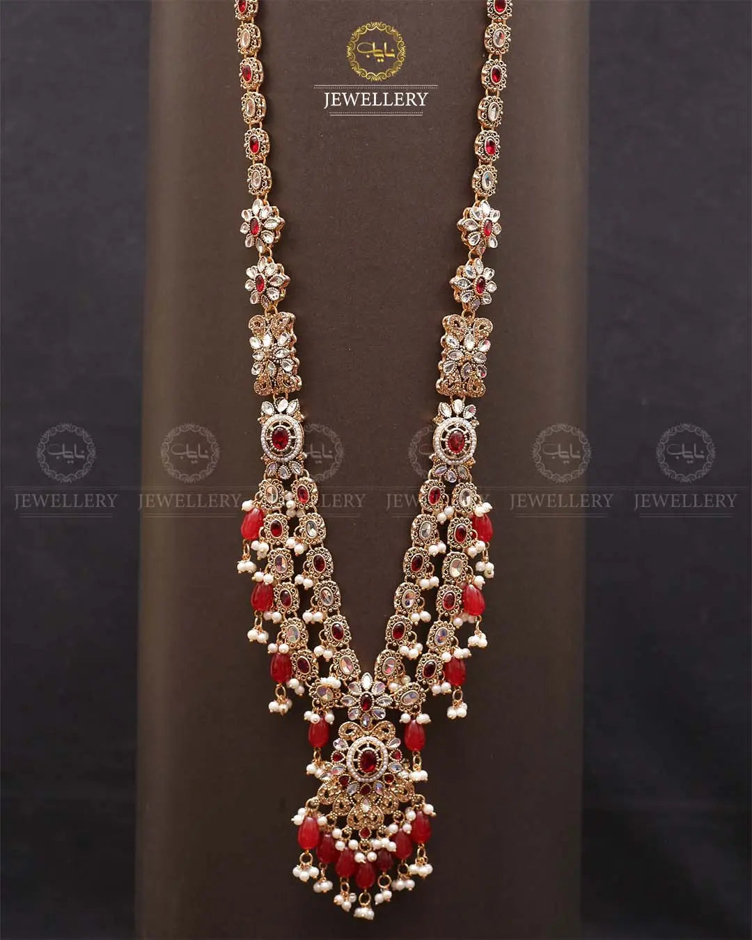 Rajhistani Tulip Lona mala (without earrings)-2307-Golden Nayab Jewellery