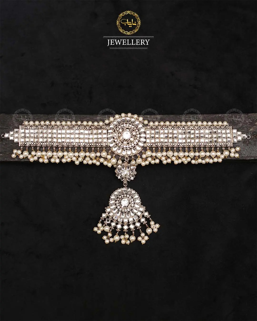 Rajhistani Victoria Sheesh patti-2380-Silver Nayab Jewellery