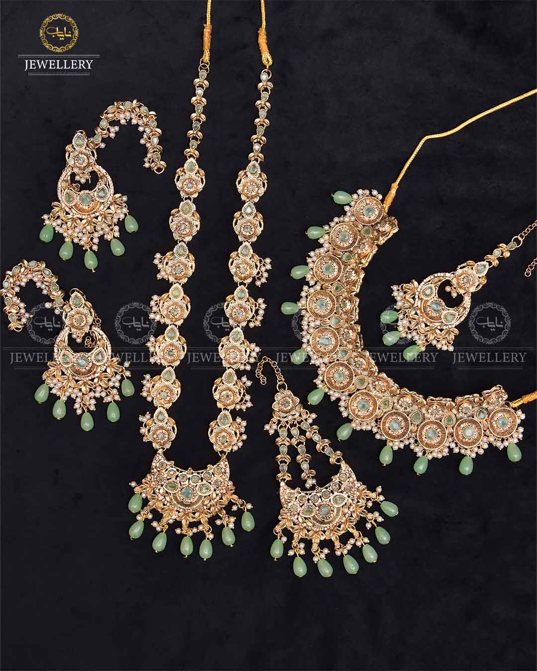 Rajwadi 6 pcs bridal set-2276-Golden Nayab Jewellery