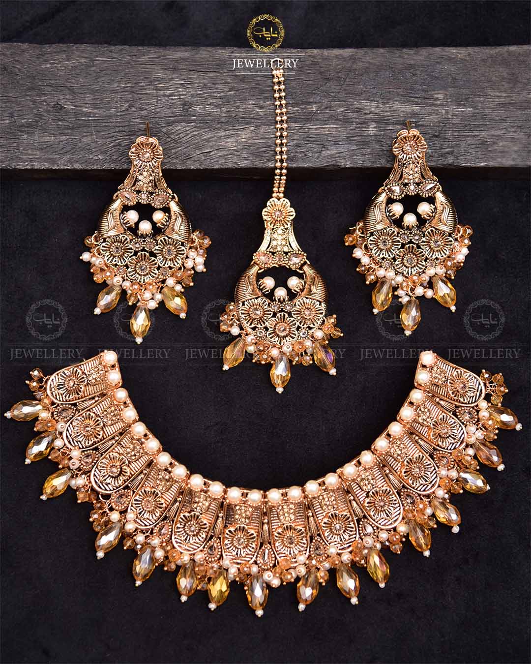 Rajwadi Collar Necklace set-2371 Nayab Jewellery