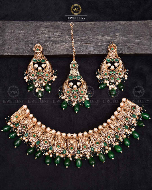 Rajwadi Collar Necklace set-2371 Nayab Jewellery