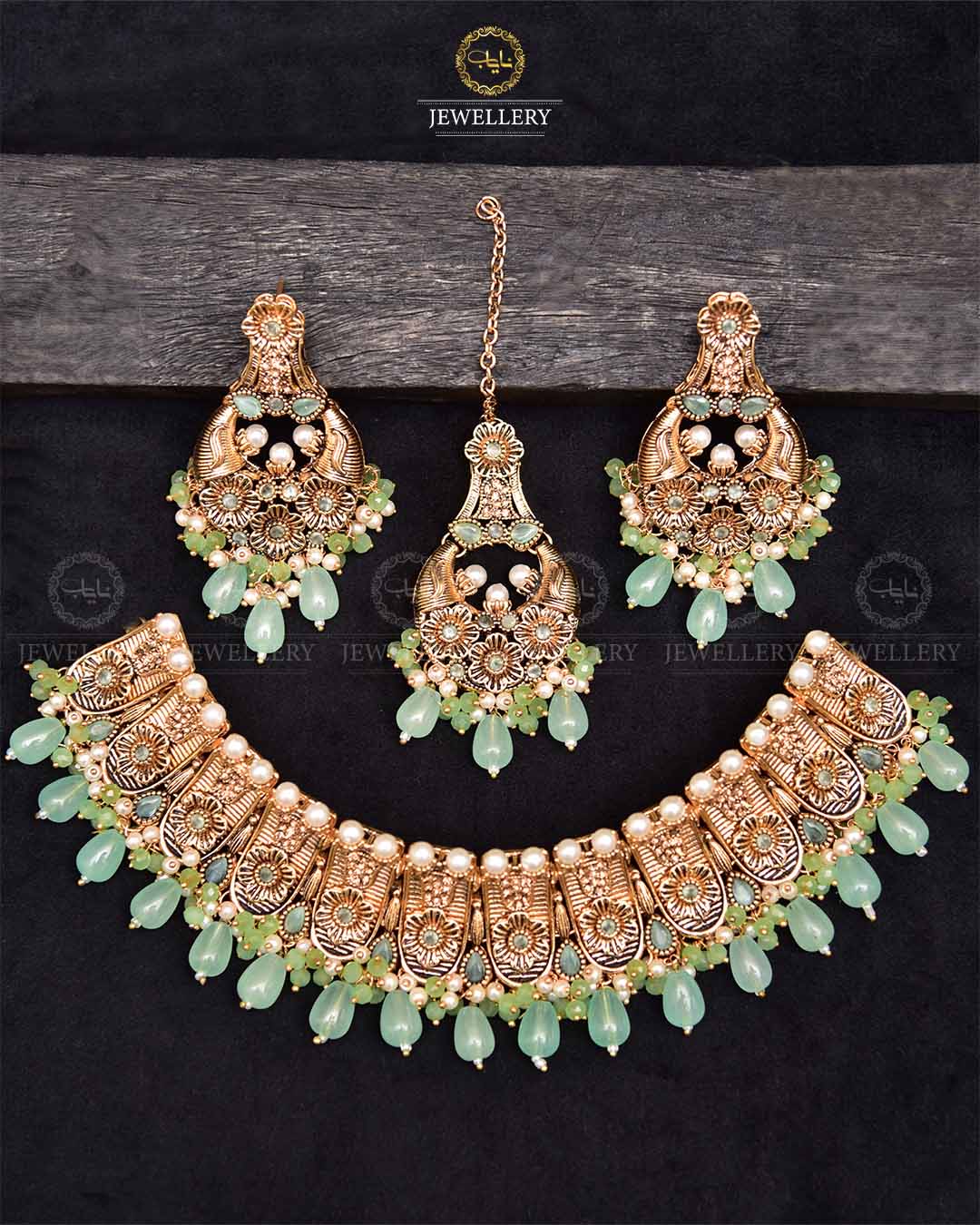 Rajwadi Collar Necklace set-2371 Nayab Jewellery