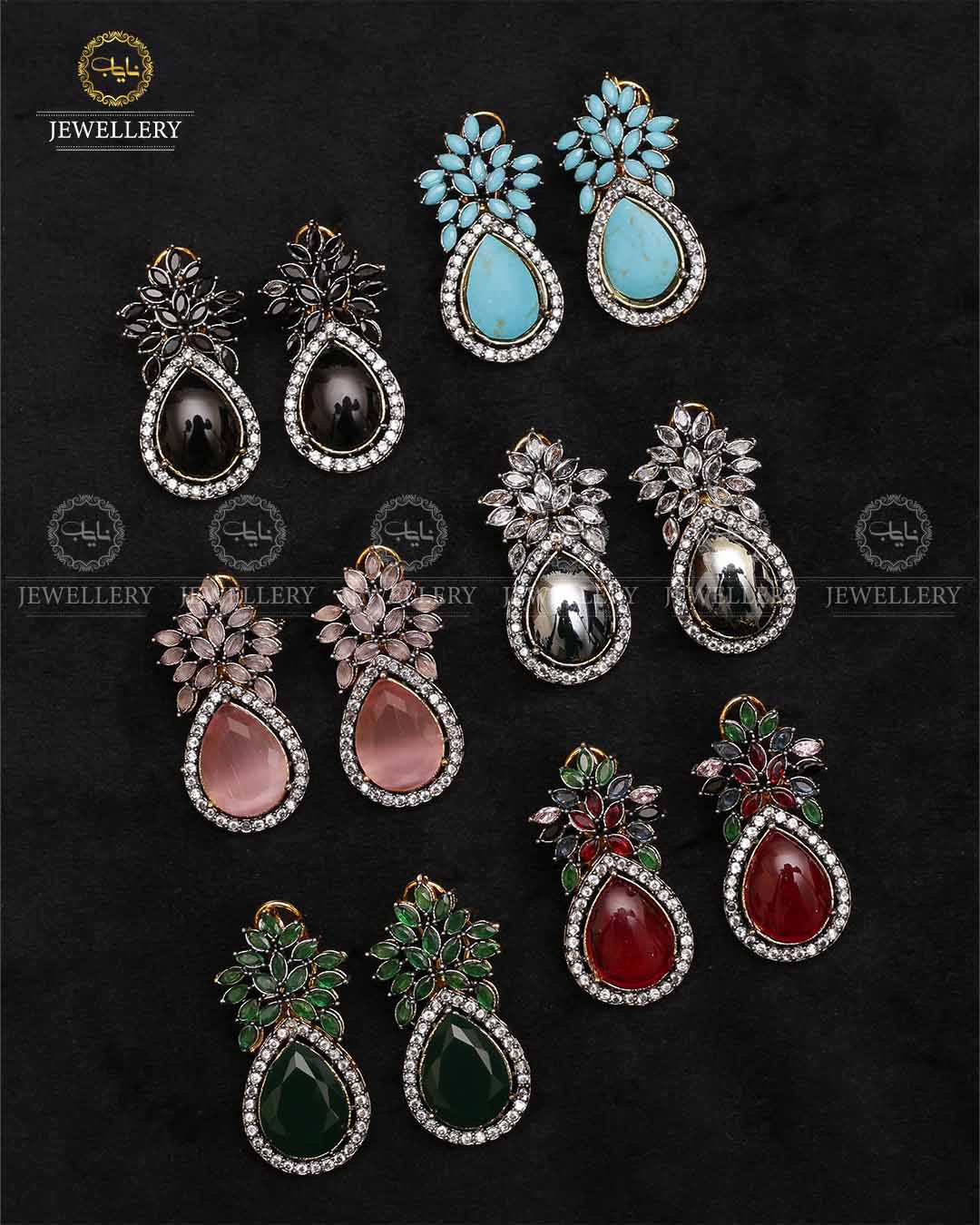 Real stones Pineapple Studs-2222 Nayab Jewellery