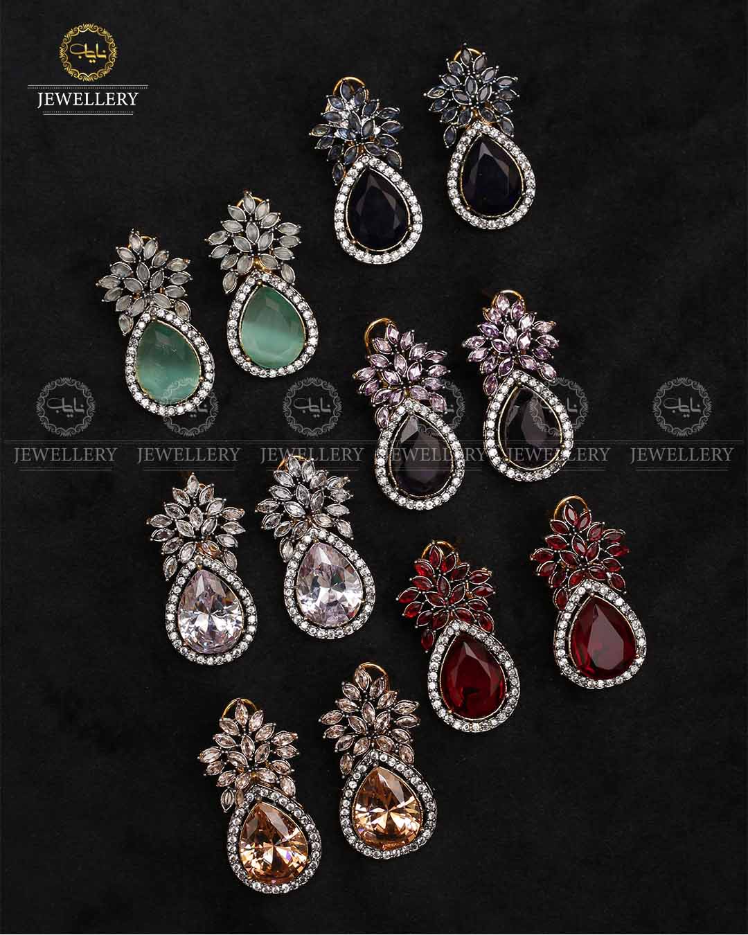 Real stones Pineapple Studs-2222 Nayab Jewellery