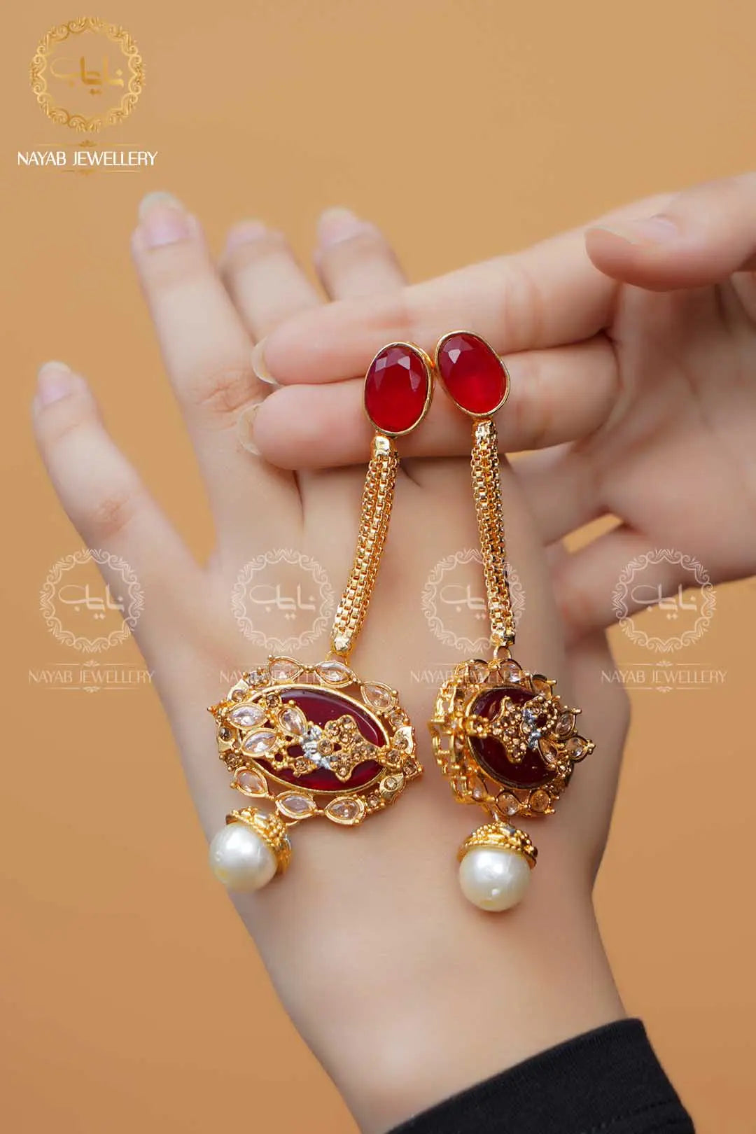 Royal Egyptian Mala Set with Long Earring  NJ-1177 Nayab Jewellery