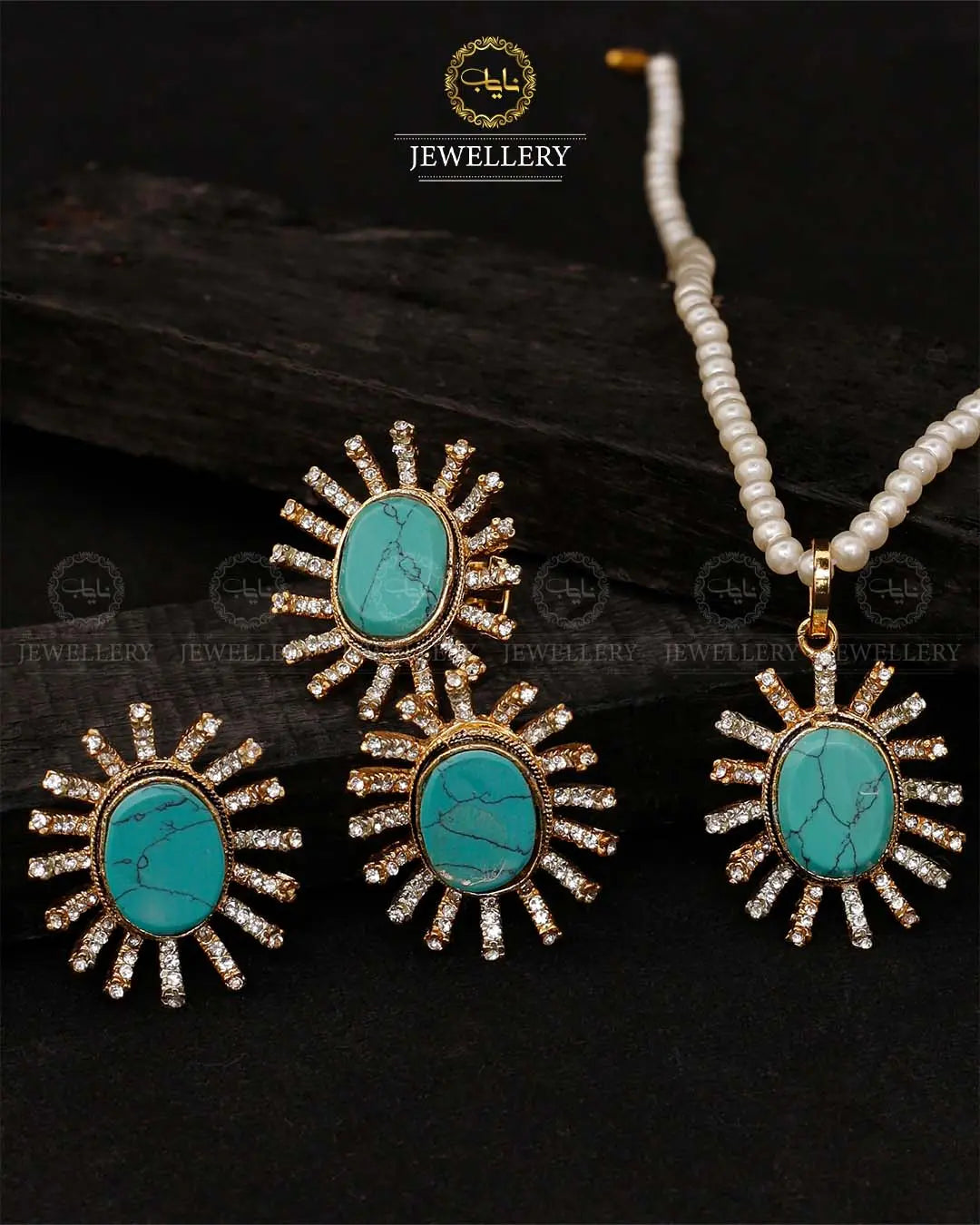 Royal Star Locket Combo set with adjustable ring-2055 Nayab Jewellery