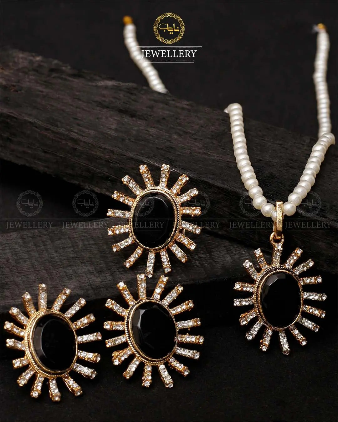 Royal Star Locket Combo set with adjustable ring-2055 Nayab Jewellery