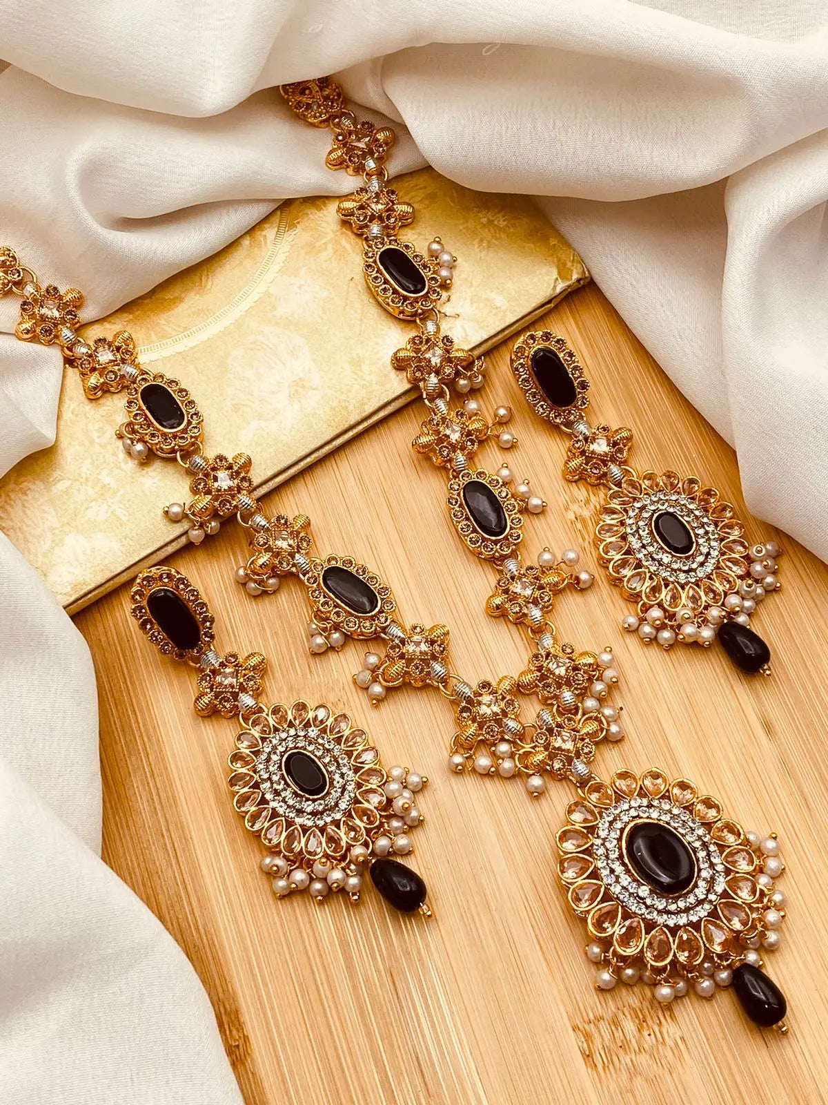 Royal Zarcon  Mala Set with Earring  NJ-1518 Nayab Jewellery