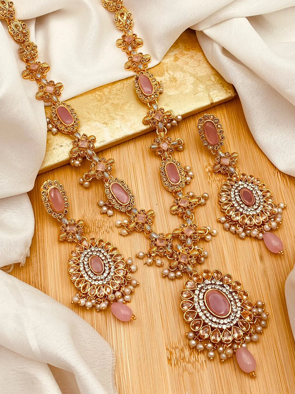 Royal Zarcon  Mala Set with Earring  NJ-1518 Nayab Jewellery