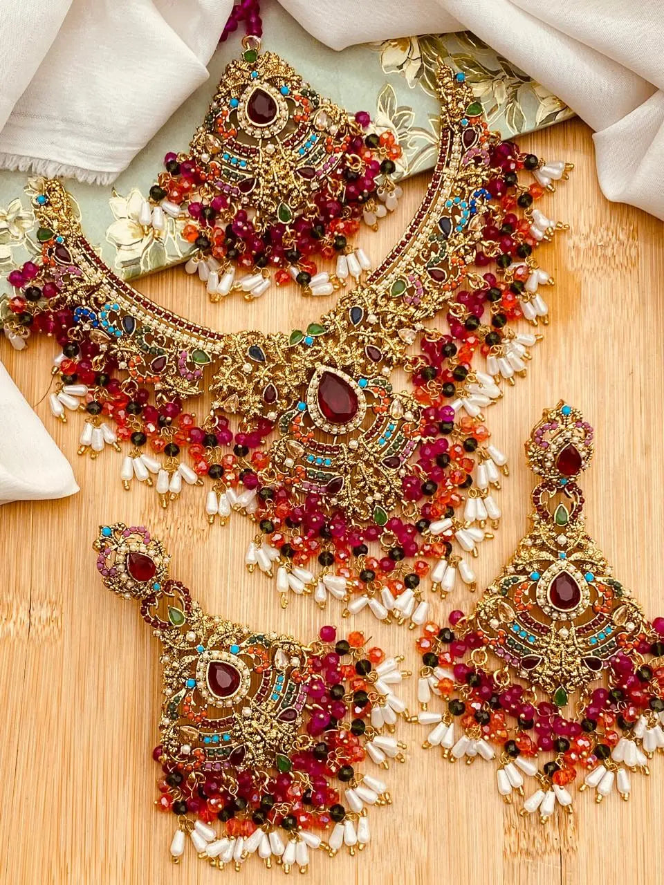 Sultanat Bridal Necklace set-2319 Nayab Jewellery