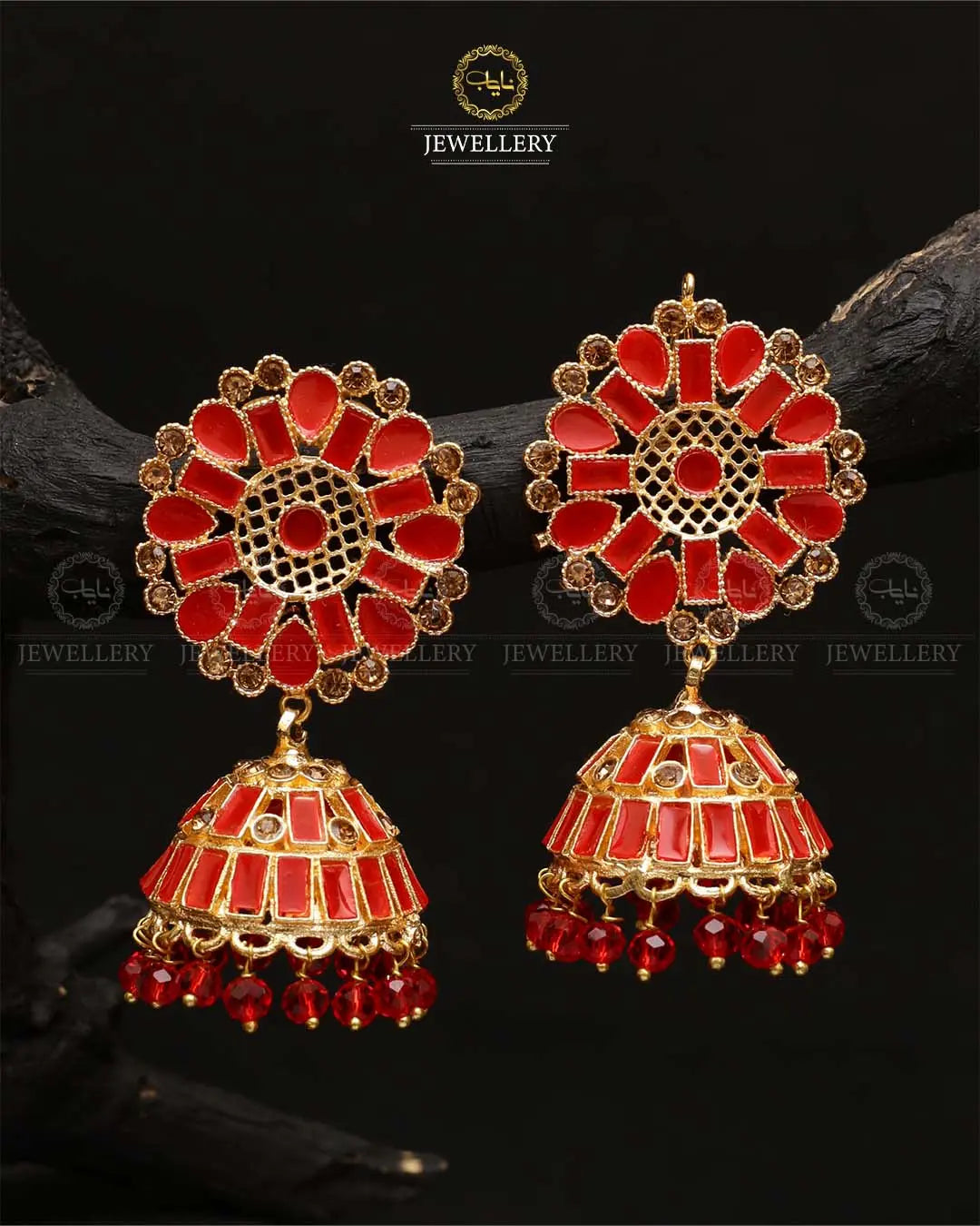 Tapper Flower jhumki-2162-Golden Nayab Jewellery