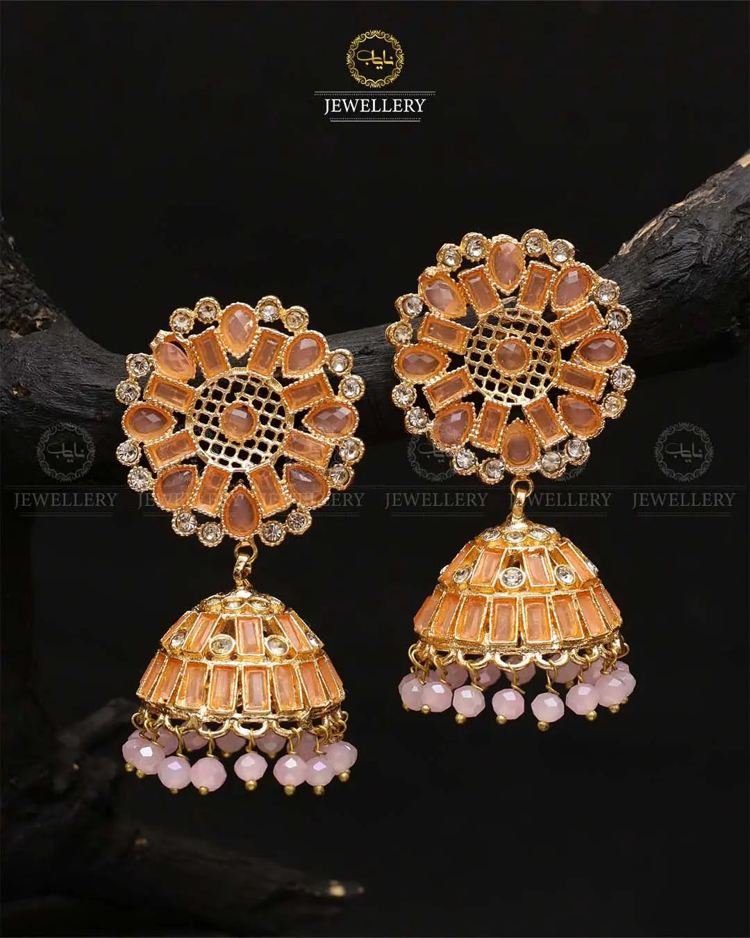 Tapper Flower jhumki-2162-Golden Nayab Jewellery