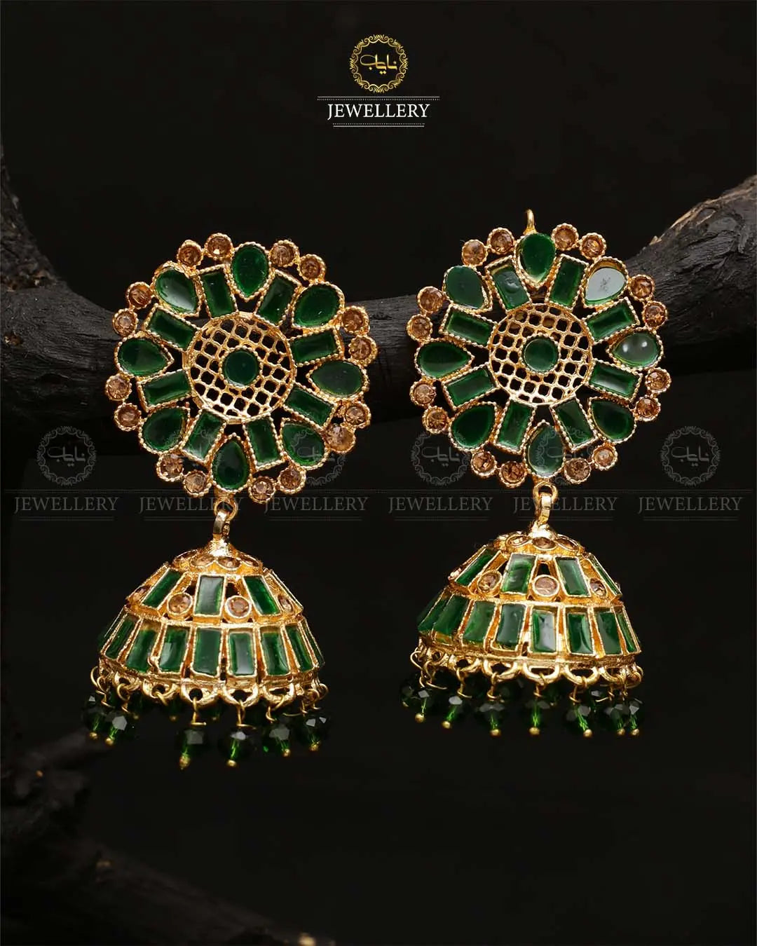 Tapper Flower jhumki-2162-Golden Nayab Jewellery