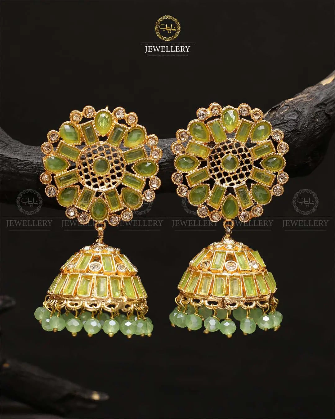 Tapper Flower jhumki-2162-Golden Nayab Jewellery