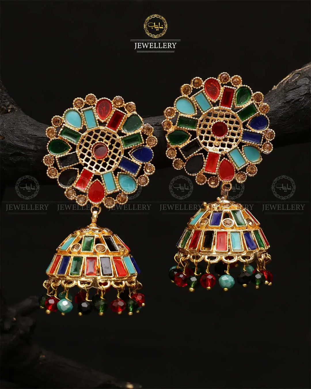 Tapper Flower jhumki-2162-Golden Nayab Jewellery