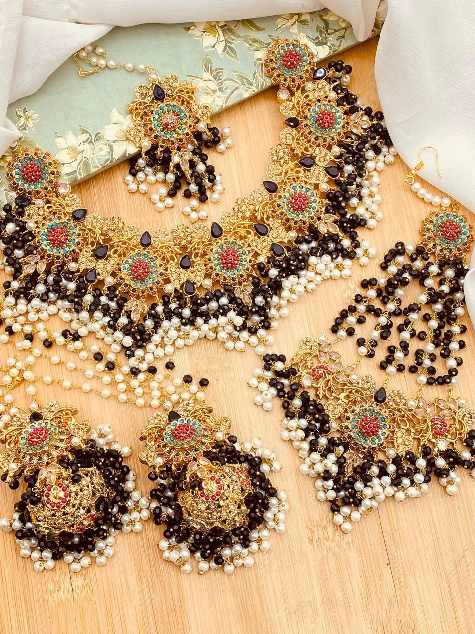 Traditional Hand made Noratan Bridal set  -2138 Nayab Jewellery