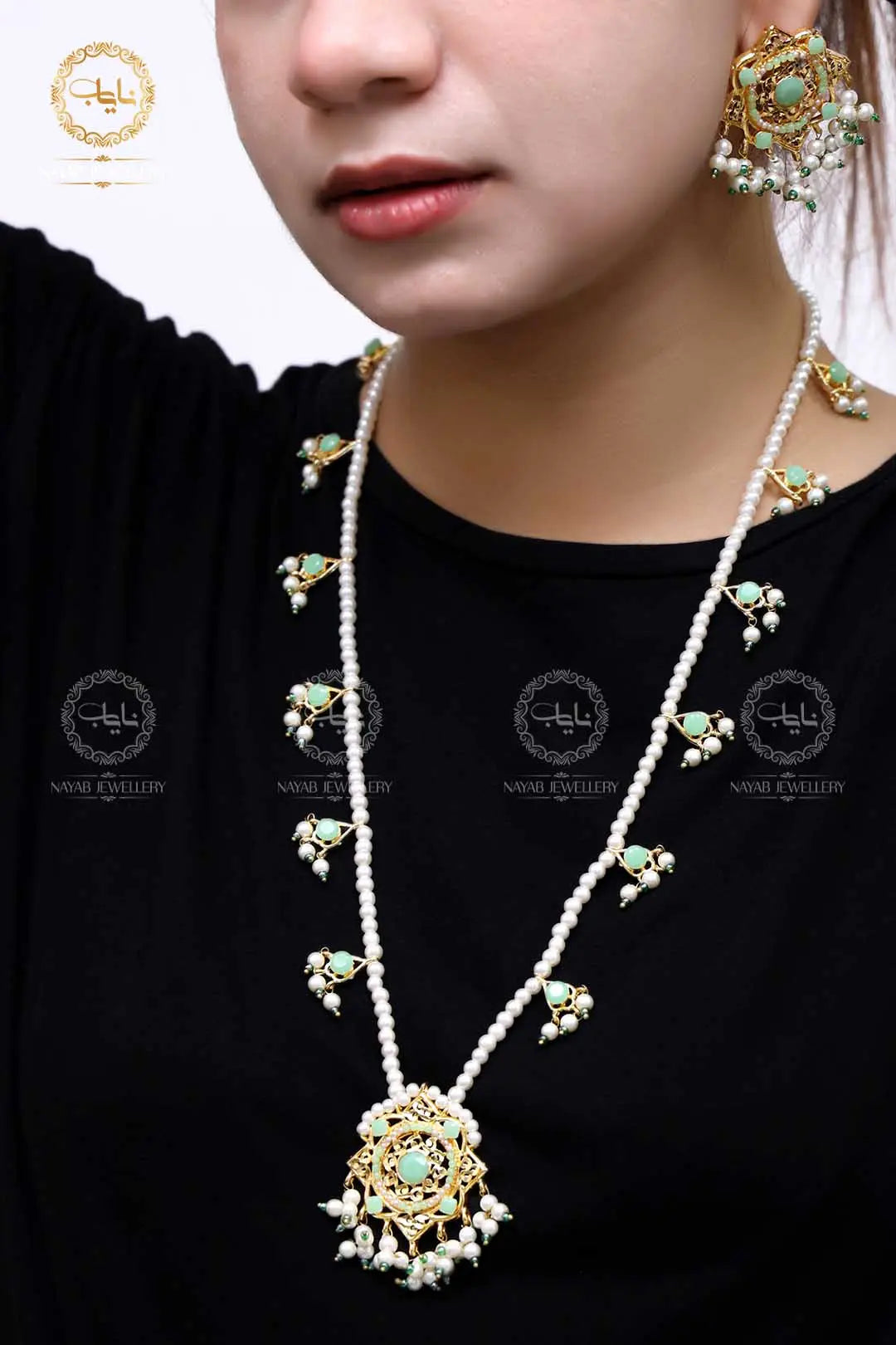 Traditional Hyedrabadi Mala Set with Tops NJ-1170