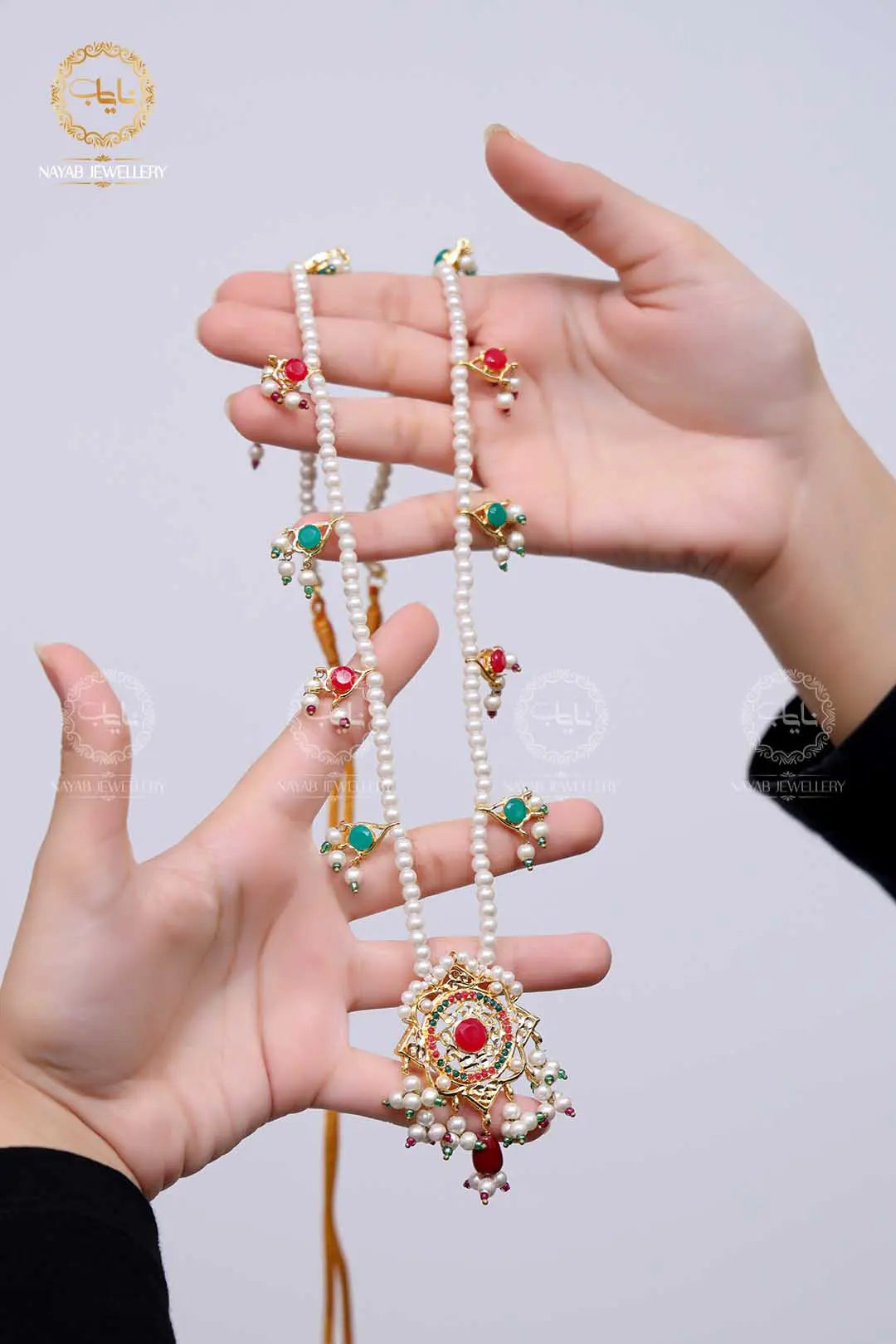 Traditional Hyedrabadi Mala Set with Tops NJ-1170 Nayab Jewellery