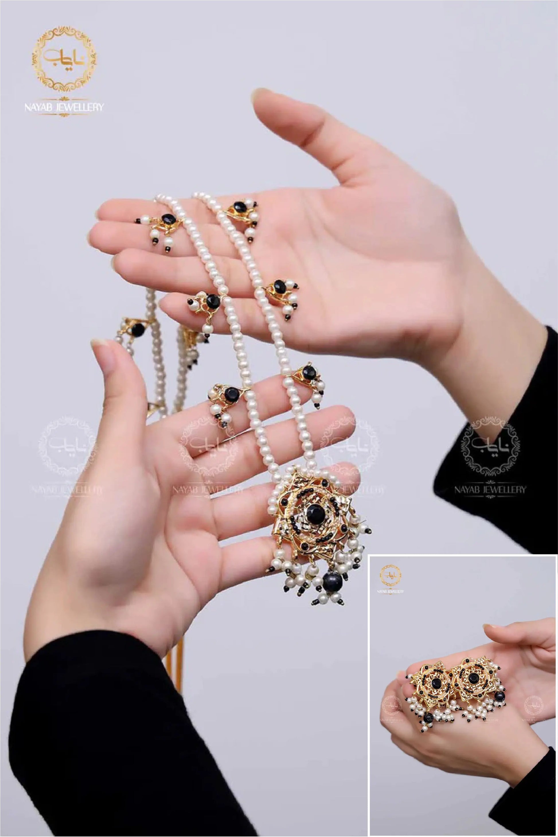 Traditional Hyedrabadi Mala Set with Tops NJ-1170 Nayab Jewellery